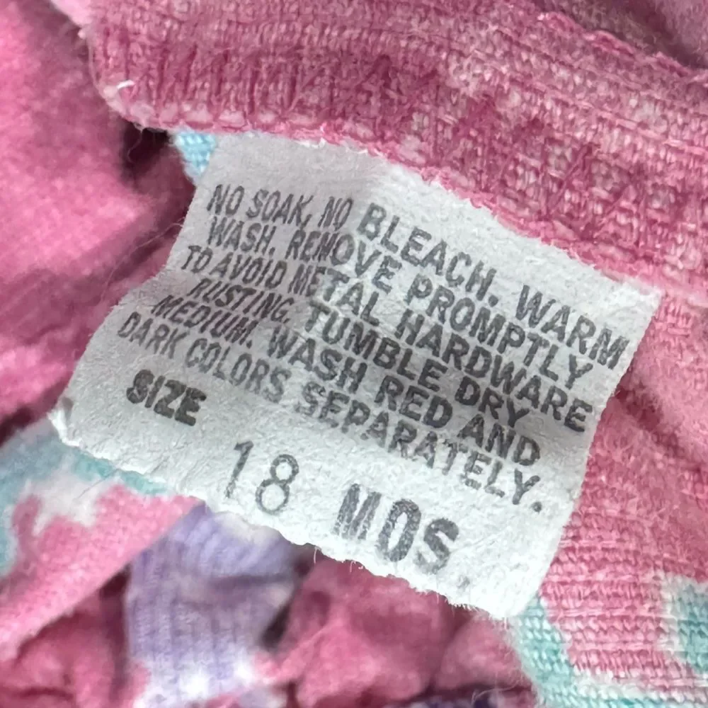 Oshkosh B’Gosh Pink Clown Vintage Overalls Baby Girl 18M